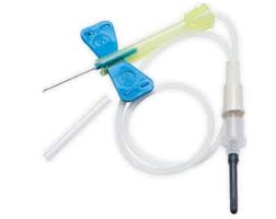 Blood Collection Set, Safety Push Button Retracting Needle, 21G x ¾" Needle, 12" Tubing, Luer Adapter, 50/bx