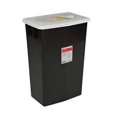 Hazardous Waste Container , Slide Lid, Black, 18 Gal, 5/cs