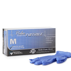 Exam Gloves Pulse Nitrile Textured Fingertips Aqua Blue